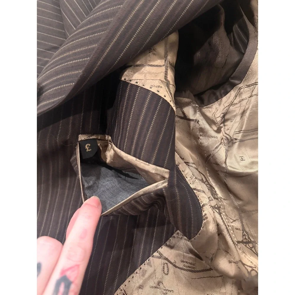 Ted Baker Endurance Mens Brown Pinstripe Wool‎ Cashmere Suit Jacket Blazer NWT